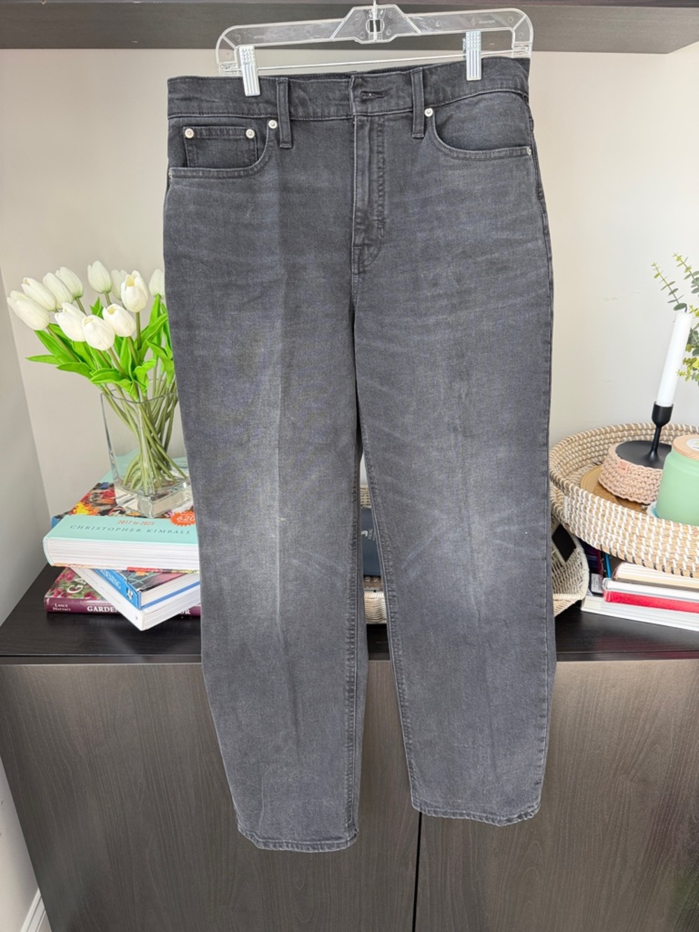 Re-Imagined By J.Crew Women’s Straight-Leg Jeans in charcoal Gray and Size 30